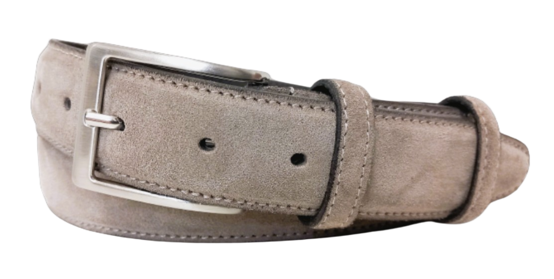 Suède Riem - Kleur: Licht Grijs - 100% Echt Leer