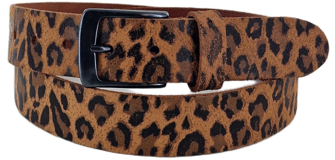 Leren Riem Panterprint Panterzand