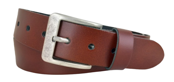 Leren Heren Riem 4cm - Kleur: Roodbruin - 100% Echt Leer