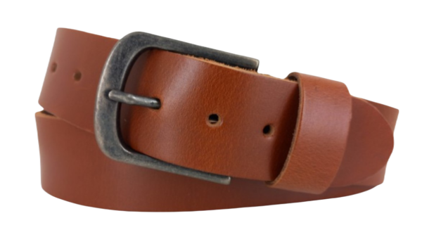 Leren Riem 4.5cm - Kleur: Cognac - 100% Echt Leer