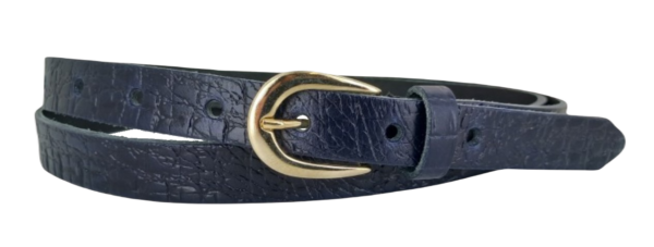 Smalle Riem Dames - Kleur: Navy - 100% Echt Leer