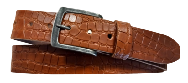 Lederen Heren Riem - Kleur: Cognac - 100% Echt Leer