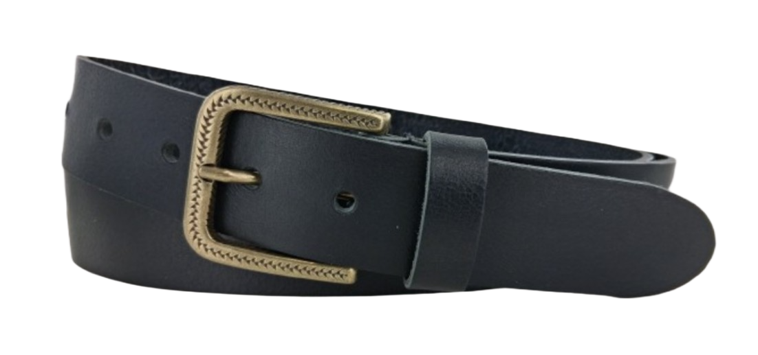 Lederen Riem Heren - Kleur: Zwart - 100% Echt Leer